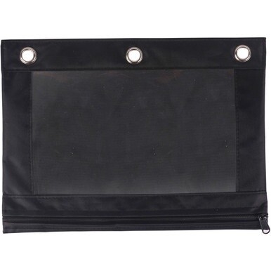 Business Source Binder Pencil Pouch - 10&quot; Height x 7.4&quot; Width - Black - 1 Each