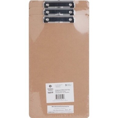 Business Source Legal-size Clipboard - 8 1/2&quot; x 14&quot; - Hardboard - Brown - 3 / Pack