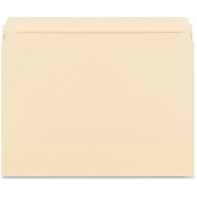 Business Source Straight Tab Cut Letter Recycled Storage Folder - 8 1/2&quot; x 11&quot; - Manila - 10% Recycled - 50 / Box