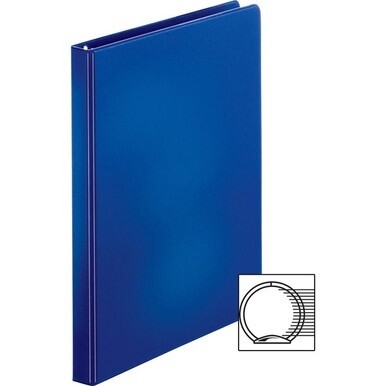 Business Source Basic Round Ring Binders - 1/2&quot; Binder Capacity - Letter - 8 1/2&quot; x 11&quot; Sheet Size - Round Ring Fastener(s) - Vinyl - Dark Blue - 8.96 oz - 1 Each