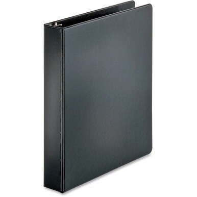 Business Source Basic Round Ring Binders - 1 1/2&quot; Binder Capacity - Letter - 8 1/2&quot; x 11&quot; Sheet Size - 350 Sheet Capacity - 3 x Round Ring Fastener(s) - Polypropylene, Chipboard - Black - 1.02 lb - St