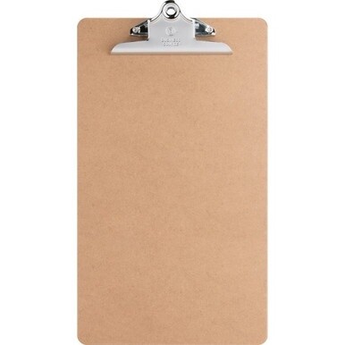 Business Source Hardboard Clipboard - 9&quot; x 15 1/2&quot; - Hardboard - Brown - 1 Each