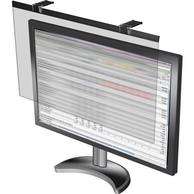 Business Source LCD Monitor Privacy Filter Black - For 24&quot; Widescreen LCD Monitor - 16:10 - Acrylic - Anti-glare - 1 Pack