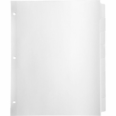 Business Source Reinforced Hole Punched Indexes - 8 Write-on Tab(s) - 3 Hole Punched - White Divider - White Tab(s) - Recycled - Non-laminated, Mylar Reinforcement - 24 / Box