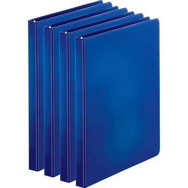 Business Source Basic Round Ring Binders - 1/2&quot; Binder Capacity - Letter - 8 1/2&quot; x 11&quot; Sheet Size - 125 Sheet Capacity - 3 x Round Ring Fastener(s) - Internal Pocket(s) - Chipboard, Polypropylene - D