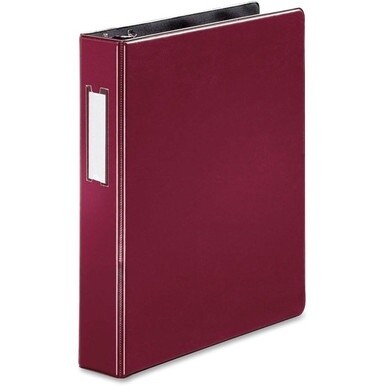 Business Source 1.5&quot; D-Ring Binder - 1 1/2&quot; Binder Capacity - 375 Sheet Capacity - Slant D-Ring Fastener(s) - Internal Pocket(s) - Burgundy - Lay Flat, Label Holder - 1 Each