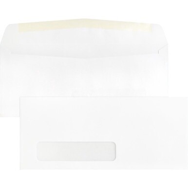 Business Source Economical No. 10 Window Envelope - Single Window - #10 - 9 1/2&quot; Width x 4 1/8&quot; Length - 24 lb - 500 / Box - White