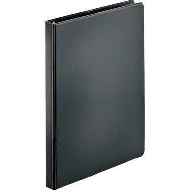 Business Source Basic Round Ring Binders - 1/2&quot; Binder Capacity - Letter - 8 1/2&quot; x 11&quot; Sheet Size - 125 Sheet Capacity - 3 x Round Ring Fastener(s) - Polypropylene, Chipboard - Black - 8.96 oz - Stur