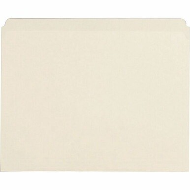 Business Source Straight Tab Cut Letter Recycled Top Tab File Folder - 8 1/2&quot; x 11&quot; - 3/4&quot; Expansion - Manila - Manila - 10% Recycled - 100 / Box
