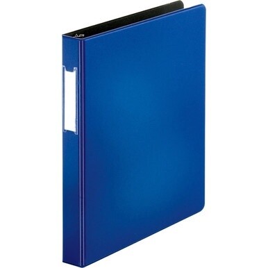 Business Source Slanted D-ring Binders - 1&quot; Binder Capacity - 3 x D-Ring Fastener(s) - 2 Internal Pocket(s) - Chipboard, Polypropylene - Blue - PVC-free, Non-stick, Spine Label, Gap-free Ring, Non-gla
