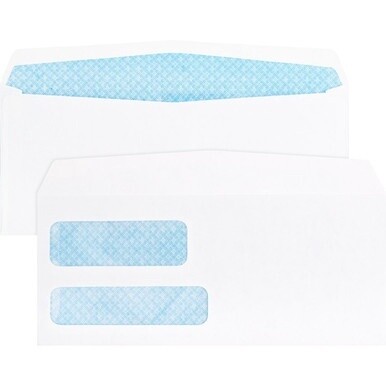Business Source No. 9 Double Window Invoice Envelopes - Double Window - #9 - 8 7/8&quot; Width x 3 7/8&quot; Length - 24 lb - 500 / Box - White