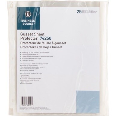 Business Source Heavy-duty Sheet Protectors - 8.5&quot; Width - 100 x Sheet Capacity - Ring Binder - Top Loading - Clear - 25 / Pack