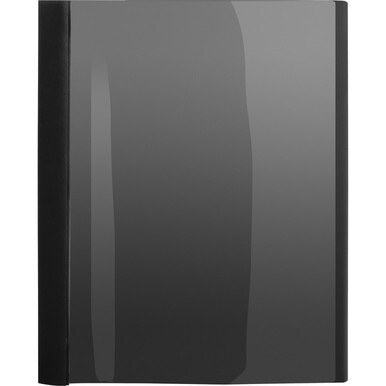Business Source Letter Report Cover - 1/2&quot; Folder Capacity - 8 1/2&quot; x 11&quot; - 100 Sheet Capacity - 3 x Prong Fastener(s) - Black - 25 / Box