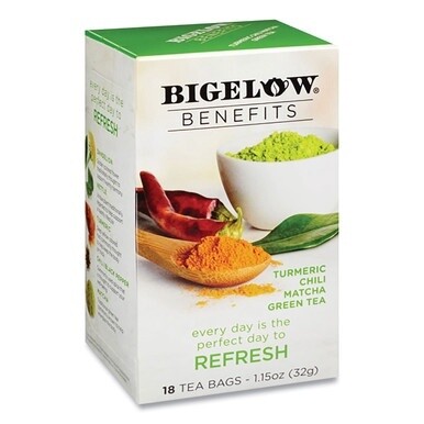 Benefits Turmeric Chili Matcha Green Tea, 0.6 oz Tea Bag, 18/Box