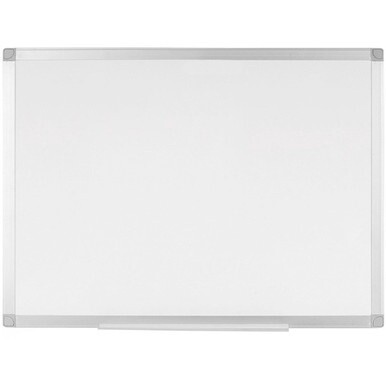 Bi-silque Ayda Porcelain Dry Erase Board - 48&quot; (4 ft) Width x 36&quot; (3 ft) Height - White Porcelain Surface - Aluminum Frame - Rectangle - Horizontal/Vertical - Magnetic - 1 Each