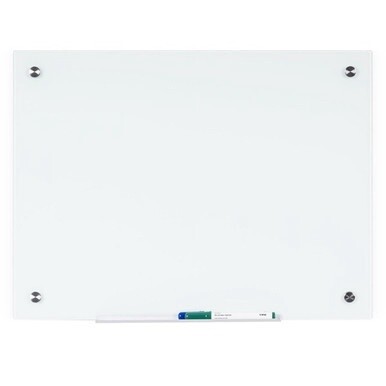 Bi-silque Magnetic Glass Dry Erase Board - 36&quot; (3 ft) Width x 48&quot; (4 ft) Height - White Glass Surface - Rectangle - Horizontal/Vertical - Magnetic - 1 Each