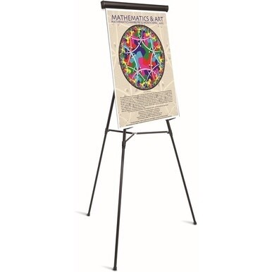 MasterVision 3-leg Display Easel - 45 lb Load Capacity - 69" Height x 28.5" Width x 34" Depth - Metal, Aluminum, Plastic, Rubber - Black