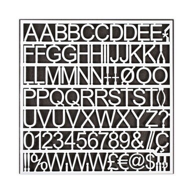 White Plastic Set of Letters, Numbers and Symbols, Uppercase, 1&quot;h
