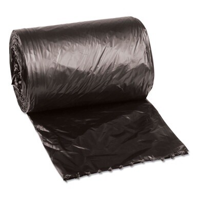 Low-Density Waste Can Liners, 4 gal, 0.35 mil, 17&quot; x 17&quot;, Black, 50 Bags/Roll, 20 Rolls/Carton
