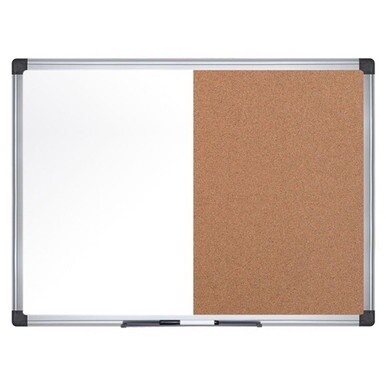 MasterVision Dry-erase Combo Board - 0.50" Height x 48" Width x 72" Depth - Natural Cork, Melamine Surface - Self-healing, Resilient, Easy to Clean, Dry Erase Surface, Durable - Silver Aluminum Frame 