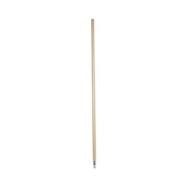 Metal Tip Threaded Hardwood Broom Handle, 1.13&quot; dia x 60&quot;, Natural