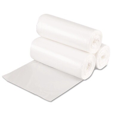 High Density Can Liners, 16 gal, 7 mic, 24&quot; x 31&quot;, Natural, 50 Bags/Roll, 20 Rolls/Carton