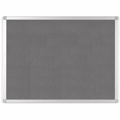 MasterVision Ayda Fabric Bulletin Board - Gray Fabric, Felt Surface - Self-healing, Sleek Style - Aluminum Frame - 1 Each - 18" x 24"