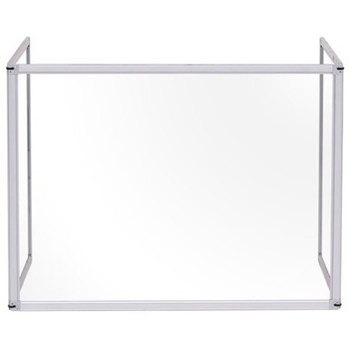 Bi-silque Desktop Divider Glass Barrier - 35.4&quot; Width x 0.5&quot; Depth x 23.6&quot; Height x 53.2&quot; Length - 1 Each - Aluminum - Glass