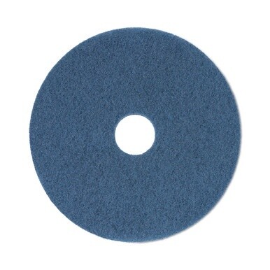 Scrubbing Floor Pads, 20&quot; Diameter, Blue, 5/Carton