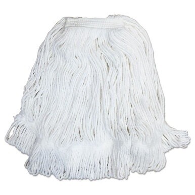 Pro Loop Web/Tailband Mop Head, White, #32, Rayon, 1.3&quot; Headband, 12/Carton