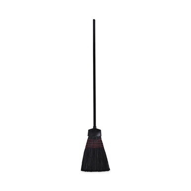 Maid Broom, Plastic Bristles, 54&quot; Overall Length, Dozen
