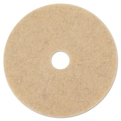 Natural Hog Hair Burnishing Floor Pads, 21&quot; Diameter, Tan, 5/Carton