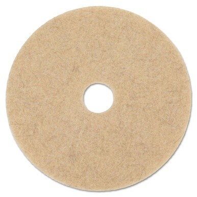 Natural Hog Hair Burnishing Floor Pads, 17&quot; Diameter, Tan, 5/Carton