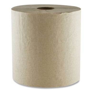 Hard Wound Towel, 1 Ply, 8&quot; x 700 ft, Kraft, 6/Carton