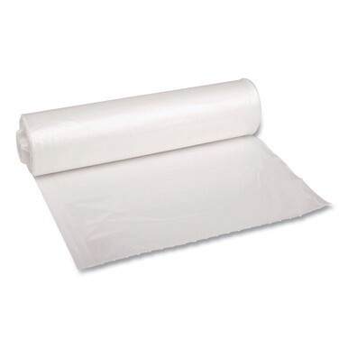 Recycled Low-Density Polyethylene Can Liners, 33 gal, 1.4 mil, 33&quot; x 39&quot;, Clear, 10 Bags/Roll, 10 Rolls/Carton