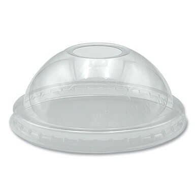 PET Cold Cup Dome Lids, Fits 9 oz to 10 oz PET Cups, Clear, 100/Pack