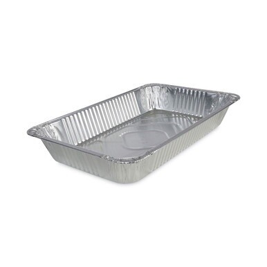 Aluminum Steam Table Pans, Full-Size Deep, 3.19&quot; Deep, 12.81 x 20.75, 50/Carton