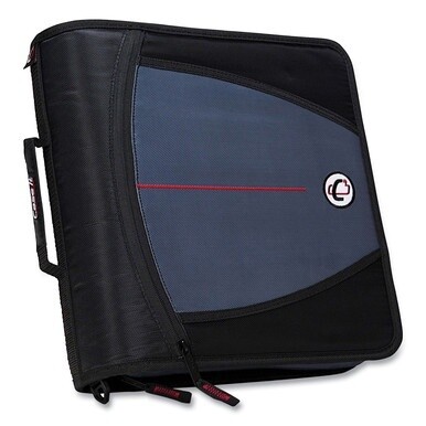 Universal Zipper Binder, 3 Rings, 2&quot; Capacity, 11 x 8.5, Black