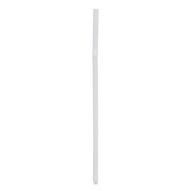 Flexible Wrapped Straws, 7.75&quot;, Plastic, White, 500/Pack, 20 Packs/Carton