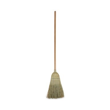 100% Corn Brooms, 60&quot; Overall Length, Natural, 6/Carton