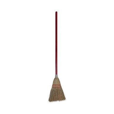 Corn Fiber Lobby/Toy Broom, Corn Fiber Bristles, 39&quot; Overall Length, Red