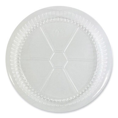 Round Aluminum To-Go Container Lids, Dome Lid, 9&quot;, Clear, Plastic, 500/Carton