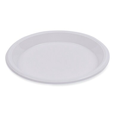 Hi-Impact Plastic Dinnerware, Plate, 10&quot; dia, White, 500/Carton