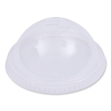PET Cold Cup Dome Lids, Fits 12 oz Squat and 14 to 24 oz Plastic Cups, Clear, 100 Lids/Sleeve, 10 Sleeves/Carton