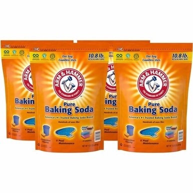 Arm &amp; Hammer Pure Baking Soda - 172.80 oz (10.80 lb)Bag - 4 / Carton - White