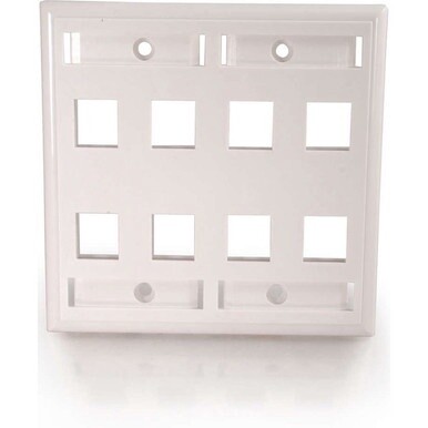 C2G 8 Socket Keystone Network/Multimedia Faceplate - 8 x Socket(s) - White