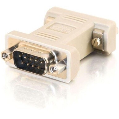 C2G DB9 Male to DB9 Female Null Modem Adapter - 1 Pack - 1 x 9-pin DB-9 RS-232 Serial Male - 1 x 9-pin DB-9 RS-232 Serial Female - Beige