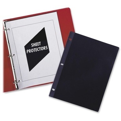 C-Line Sheet Protectors - 2 x Sheet Capacity - For Letter 8 1/2&quot; x 11&quot; Sheet - 3 x Holes - Ring Binder - Rectangular - Clear, Black - Polypropylene - 50 / Box