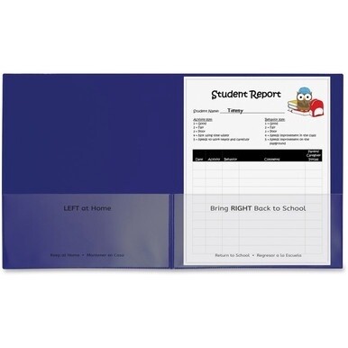 C-Line Classroom Connector Letter Report Cover - 8 1/2&quot; x 11&quot; - 2 Internal Pocket(s) - Blue - 25 / Box