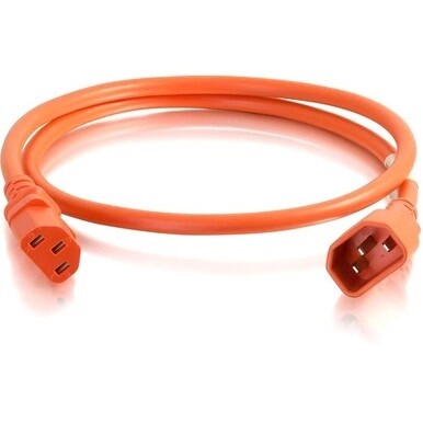 C2G 1ft 14AWG Power Cord (IEC320C14 to IEC320C13) - Orange - For PDU, Switch, Server - 250 V AC15 A - Orange - 1 ft Cord Length - 1